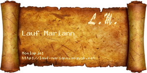 Lauf Mariann névjegykártya