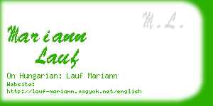mariann lauf business card